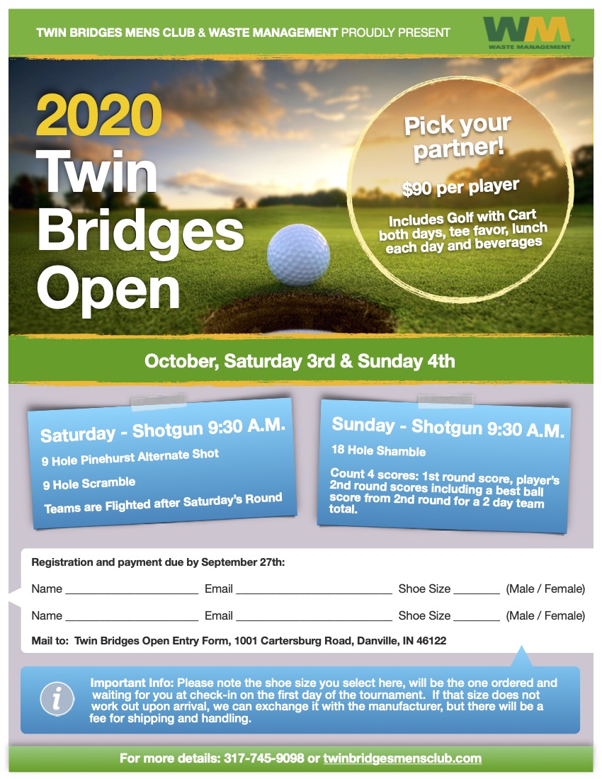 Twin Bridges Open Tournament Information Page Twin Bridges Golf Cl